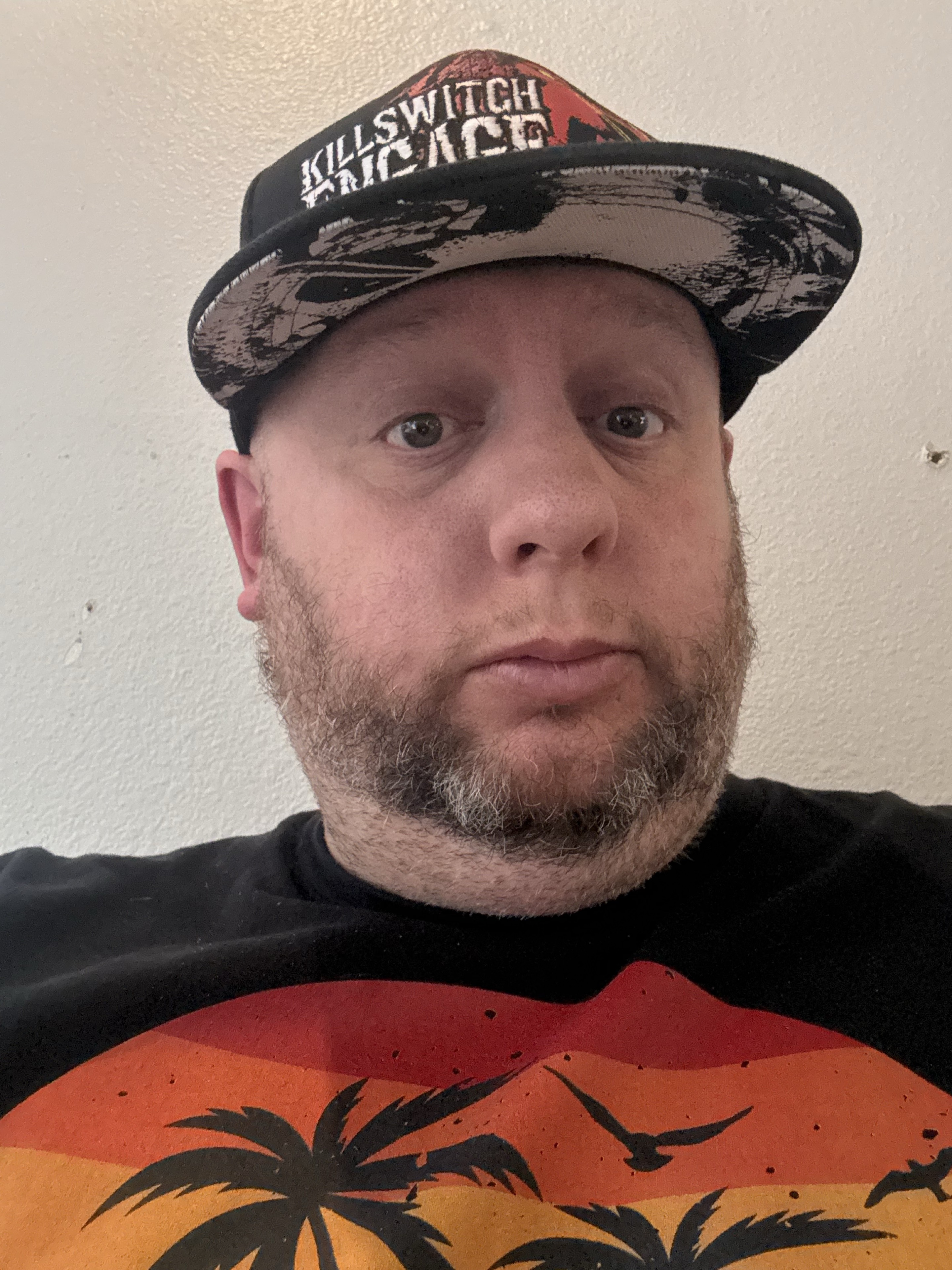 Jeremy Pretty wearing a Killswitch Engage cap